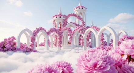 Voxel Style 3D Illustration of a Medieval Stone Castle Built Inside a Lush Green Forest