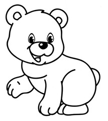 Obraz premium Coloring for children and adults, coloring of the animal world, bear.