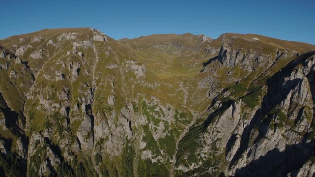 Aerial Approach to Glacial Threshold Flanked by Scara and Doamnele Mountains in Gaura Valley Part 5 of 6