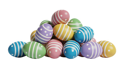 Easter sunday eggs isolated on transparent background