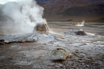 El Tatio geyser field in the Andes Mountains of northern Chile