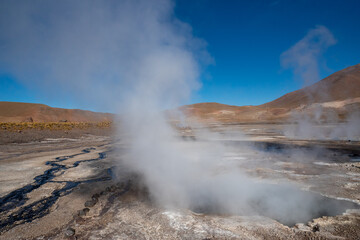 El Tatio geyser field in the Andes Mountains of northern Chile