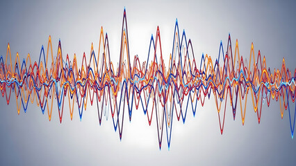 Vibrant multicolored waveform pattern on gradient background