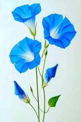 Morning glorise blooms,isolated