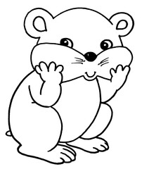 Fototapeta premium Coloring pages for kids and adults, animal world coloring pages, hamster.