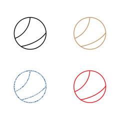 Tennis Ball with different colours Flat Icon
