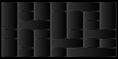 Futuristic transparent glass Bento Grid frames for website landing page. Digital banners UI templates design
