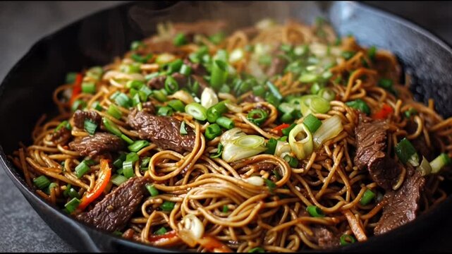 Honey Garlic Beef Soba Noodles