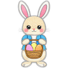 Cute Easter Bunny Rhinestone PNG