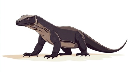 Fototapeta premium Komodo Dragon: Majestic Indonesian Reptile