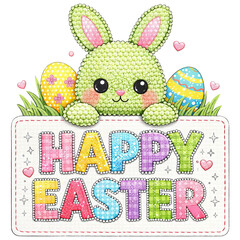Cute Easter Bunny Sign PNG
