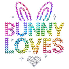 Rhinestone Bunny Love PNG
