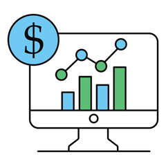 Market Economic Trends Vector Icon Data Visualization