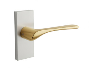 Modern gold door handle isolated on transparent background