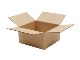 Open cardboard box isolated on transparent background