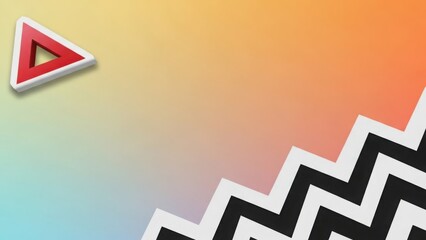 Vibrant zigzag pattern with play button icon