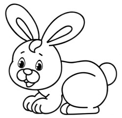 Obraz premium Coloring for children and adults, coloring of the animal world, rabbit.