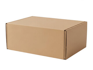 Cardboard shipping box isolated on transparent background