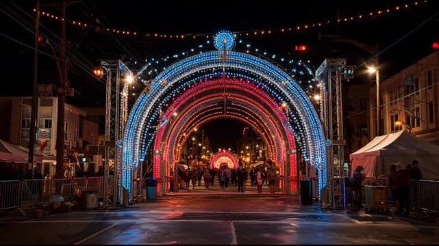 Carnival Led Arch Over Parade Entrance