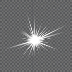 bright white starbursts on a transparent background creating a dazzling light effect, and star burst light ray radiance shine shiny sparkle illumination overlay