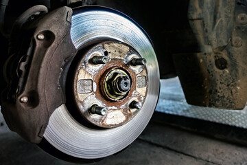 Check and change, repair brake disc or rotor and brake caliper. Brake disc and brake caliper...