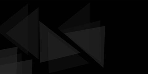 Fototapeta premium Modern black white abstract background. Minimal. Gradient. Dark grey banner with geometric shapes, lines, stripes, triangles. Design. Futuristic. Cut paper or metal effect. Origami, mosaic, geometry.