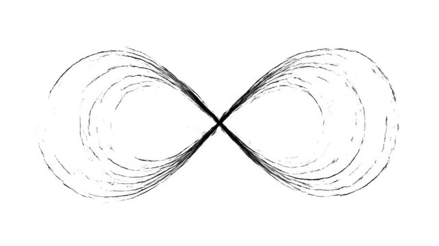 Abstract Black and White Infinity Symbol with Textured Strokes - Infinite Possibilities