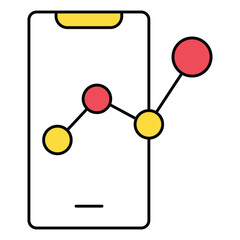 Smartphone Metrics Dashboard and Analytics Vector Icon