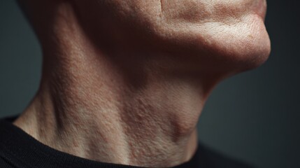 Obraz premium Loose skin beneath the chin following quick weight loss