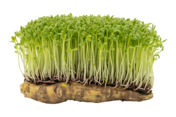 Green Sprout Growth from Tuber on Transparent Background