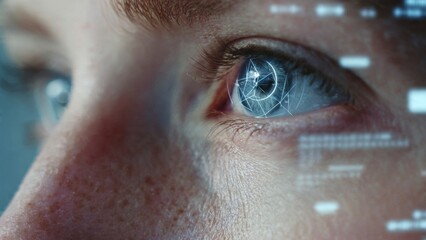 Person engaging with invisible ar interface close-up technology high-tech environment intense viewpoint