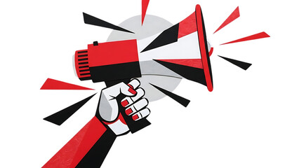 Hand holding megaphone