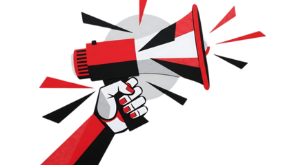 Hand holding megaphone