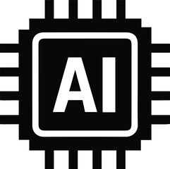 Abstract AI circuit electronic technology silhouette vector clipart