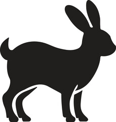 Farm baby goat silhouette flat vector illustration isolated
