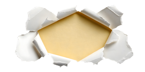 A white torn paper hole isolated on a white or transparent background.