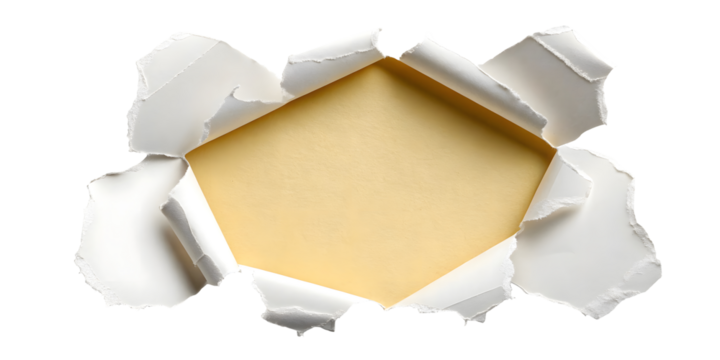 A white torn paper hole isolated on a white or transparent background. - Powered by Adobe