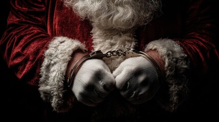 Santa in restraints This year Santa misbehaved possibly due to overindulgence or visiting a non believer s home prompting a police call