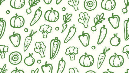 Retro vintage seamless vegetable themed doodle icons. Doodle sketch drawings in grunge charcoal style for winter holidays party celebration perfect for posters and invitation cards.