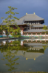 Obraz premium Todai-ji Temple and Sacred Grounds in Nara Japan