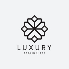 Simple line home logo design template elements