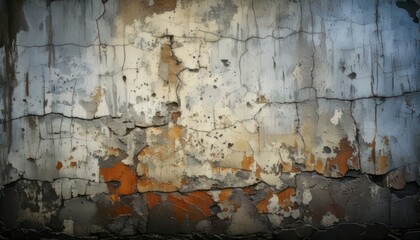 Weathered Wall Texture - A Detailed Close-Up of Cracked Paint and Aged Surface.