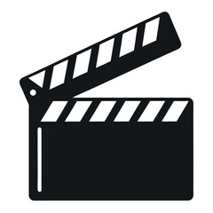 Silhouette-of-a-movie-clapperboard-on-a-white background  