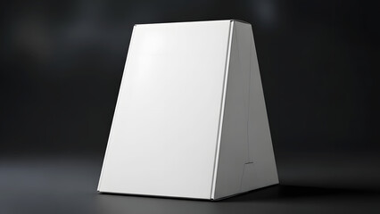 Blank White Packaging Box Mockup Standing on Dark Background.