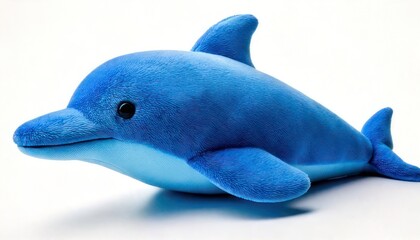 Vibrant Blue Plush Dolphin Toy - Soft, Cuddly, and Playful Marine Animal for Children.