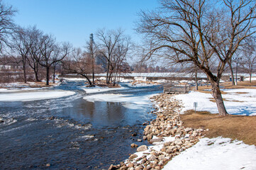 White River Below the dam at Echo Lake in Burlington, Wisconsin