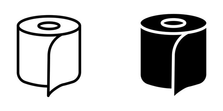 Toilet paper Icon set. Symbol isolated white background. vector illustration. color editable.