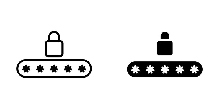 Pin code Icon set. Symbol isolated white background. vector illustration. color editable.