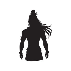 Fototapeta premium Lord Shiva simple silhouette vector illustration
