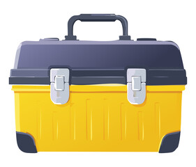 Yellow and black heavy duty toolbox for professional mechanics and industrial maintenance equipment storage systems